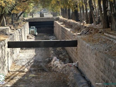 بتن‌ریزی کف کانال ایلی‌سو به طول ۱۸۰ متر در جاده سلامت خیابان آزادی